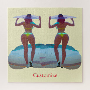 Bikini Booty Beach Girl Thunder_Cove Jigsaw Puzzle