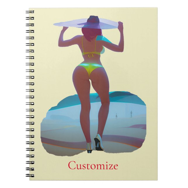 Bikini Booty Beach Girl Thunder_Cove Notebook (Front)