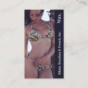Bikini Brazilian French Wax Photo Floral Punchcard Loyalty Card