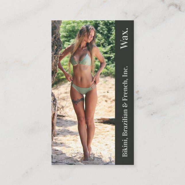 Bikini Brazilian French Wax Photo Foam Punchcard Loyalty Card (Front)