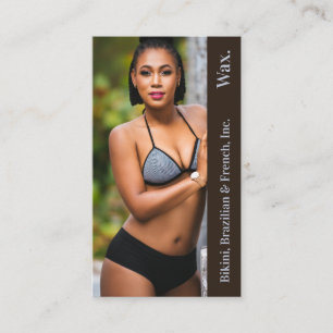 Bikini Brazilian French Wax Photo Gray Punchcard Loyalty Card