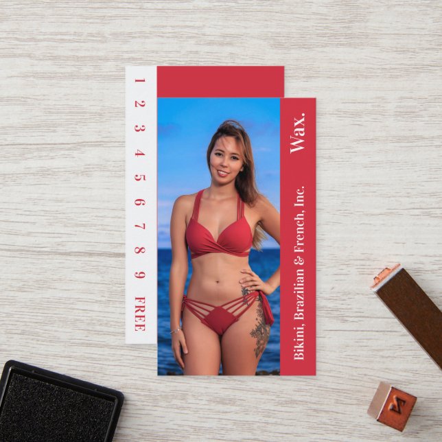 Bikini Brazilian French Wax Photo Loyalty Card (Front/Back In Situ)