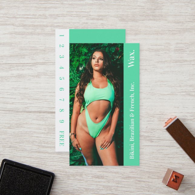 Bikini Brazilian French Wax Photo Loyalty Card (Front/Back In Situ)