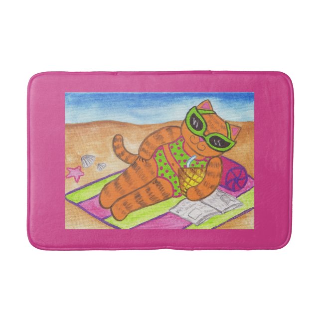 Bikini Cat Bathroom Rug Bath Mat (Front)