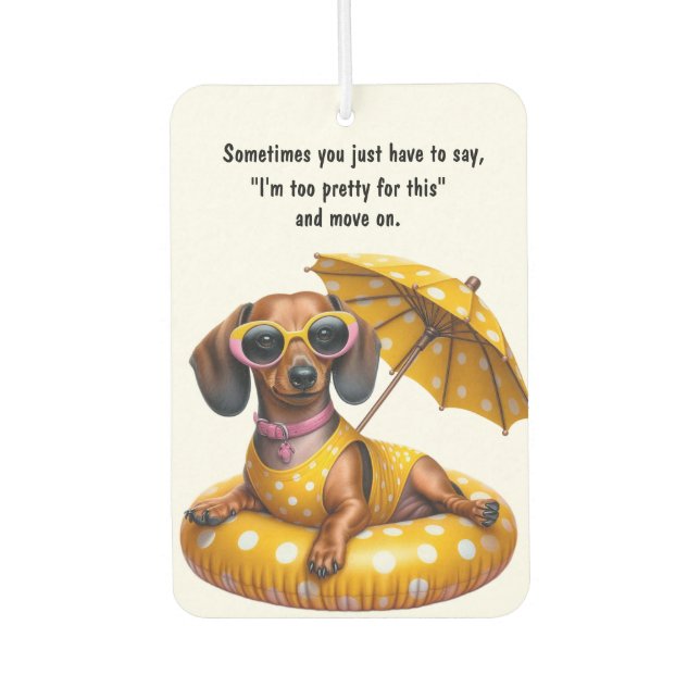 Bikini Dachshund Car Air Freshener (Front)