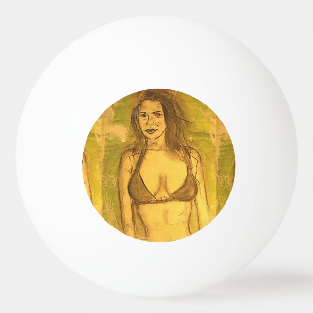 bikini girl art ping pong ball (Front)