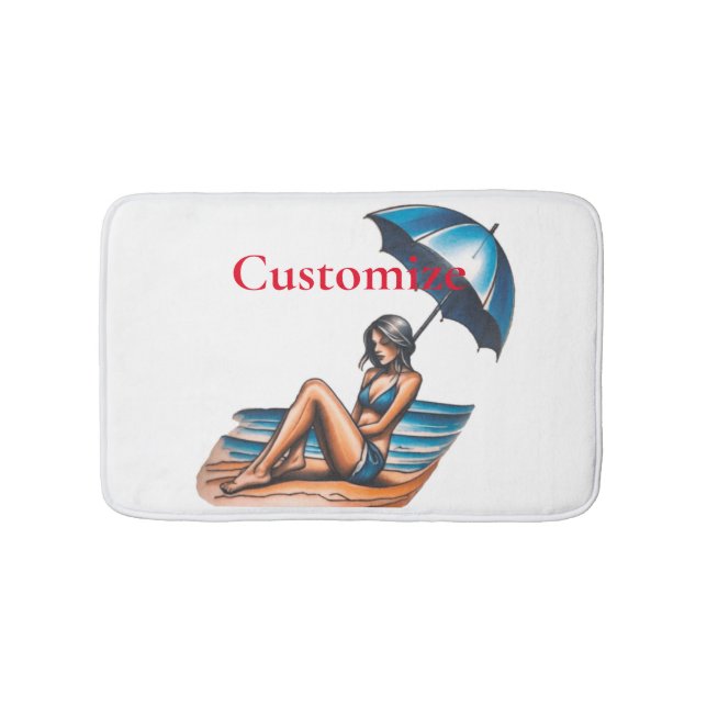 Bikini Girl Beach Napping Thunder_Cove  Bath Mat (Front)