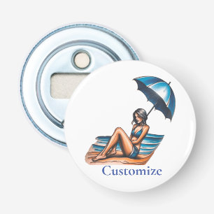 Bikini Girl Beach Napping Thunder_Cove Bottle Opener