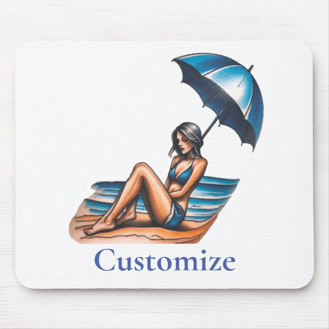 Bikini Girl Beach Napping Thunder_Cove  Mouse Pad (Front)