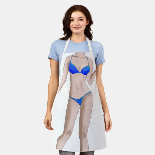 Bikini Girl Oil Painting Apron
