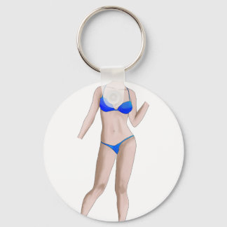 Bikini Girl Oil Painting Key Ring