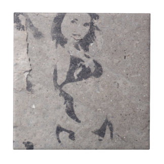 Bikini Girl Street Art Tile