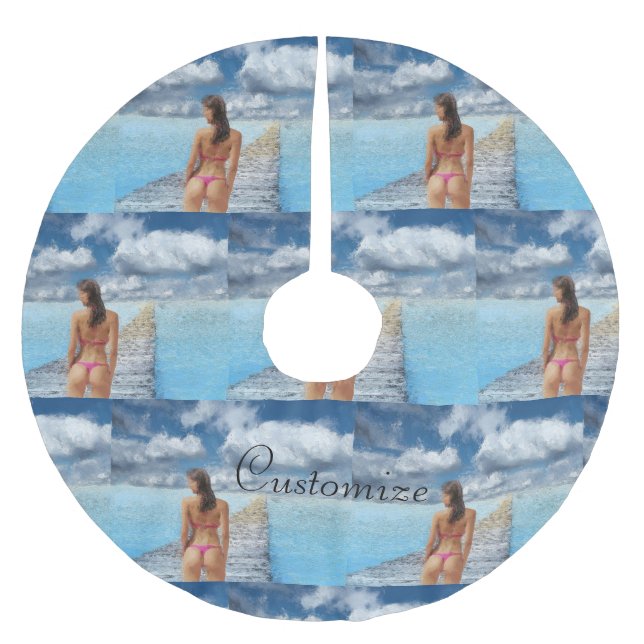 Bikini Girl Thunder_Cove  Brushed Polyester Tree Skirt (Front)