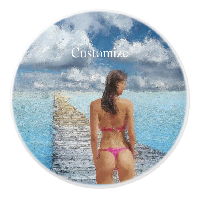 Bikini Girl Thunder_Cove Ceramic Knob (Front)