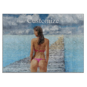 Bikini Girl Thunder_Cove Cutting Board