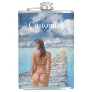 Bikini Girl Thunder_Cove Hip Flask
