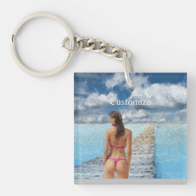 Bikini Girl Thunder_Cove  Key Ring (Front)