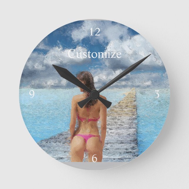 Bikini Girl Thunder_Cove  Round Clock (Front)