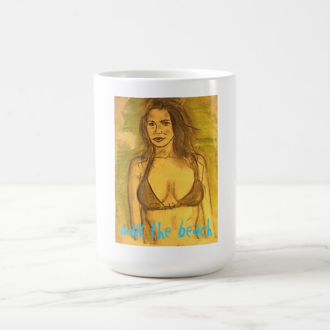 bikini girl walk coffee mug (Center)