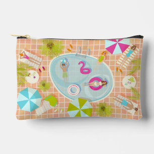 Bikini girls and guys playing swimming pool game accessory pouch