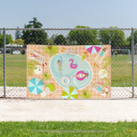 Bikini girls and guys playing swimming pool game
