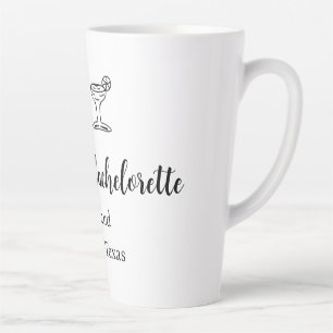 Bikini glass cocktail bachelorette party add name  latte mug