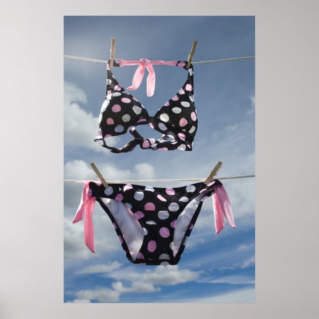 Bikini Hanging On A Clothesline Poster (Front)
