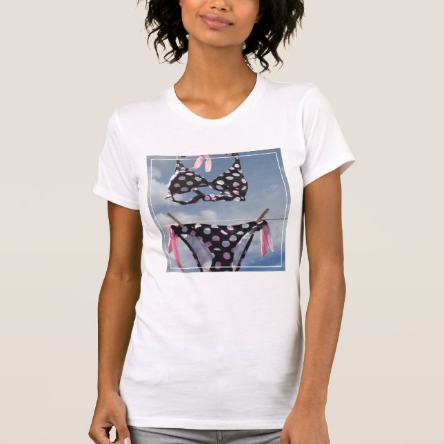 Bikini Hanging On A Clothesline T-Shirt (Front)