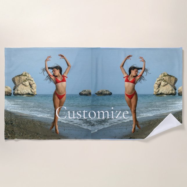 Bikini Model Dancing Thunder_Cove Beach Towel (Front)