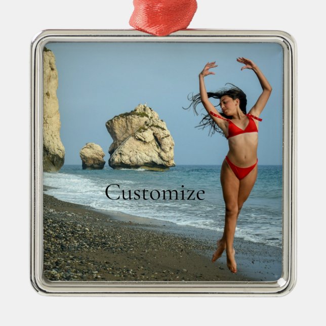 Bikini Model Dancing Thunder_Cove Metal Ornament (Front)