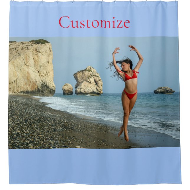 Bikini Model Dancing Thunder_Cove Shower Curtain (Front)