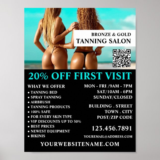 Bikini Models, Tanning Salon Advertising Poster (Front)
