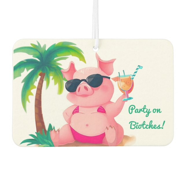 Bikini Pig Car Air Freshener (Front)