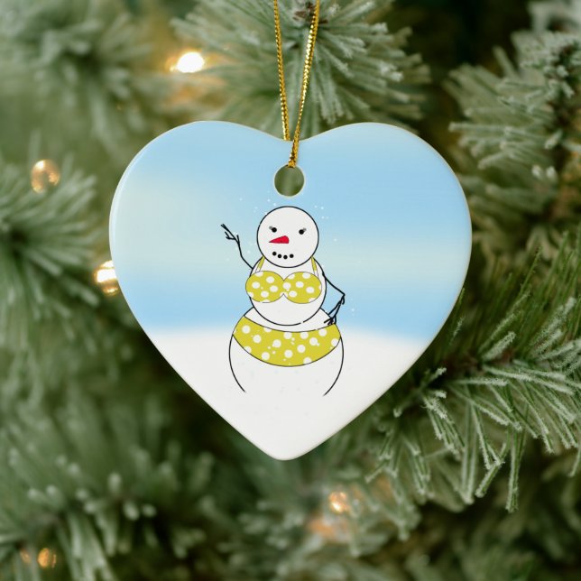 Bikini Time Snowmen Bikini Girl Ceramic Tree Decoration (Tree)