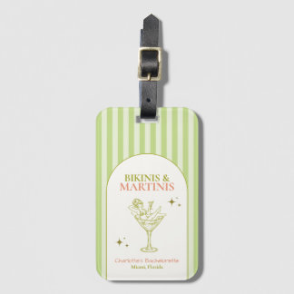 Bikinis and Martinis Bachelorette Bach Travel Luggage Tag