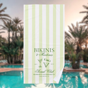 Bikinis and Martinis Bachelorette Beach Towel