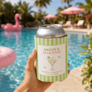 Bikinis and Martinis Bachelorette Party Bach Beach Can Cooler