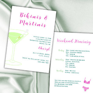Bikinis And Martinis Bachelorette Weekend Invitation