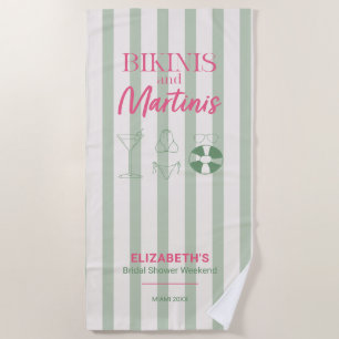Bikinis and Martinis Bridal Shower Weekend Pool Beach Towel