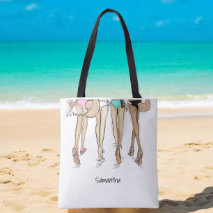 Bikinis and Martinis Chic Fashion Custom Tote Bag