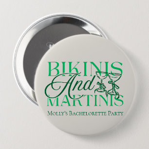 Bikinis and Martinis – Custom Bachelorette Party 10 Cm Round Badge