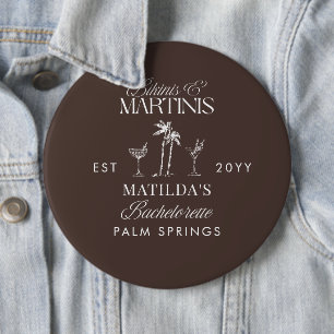Bikinis and martinis Elegant vintage bachelorette 6 Cm Round Badge