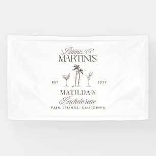 Bikinis and martinis Elegant vintage bachelorette Banner