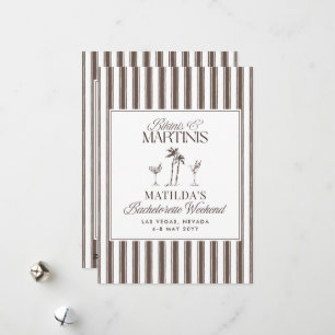 Bikinis and martinis Elegant vintage bachelorette Holiday Card