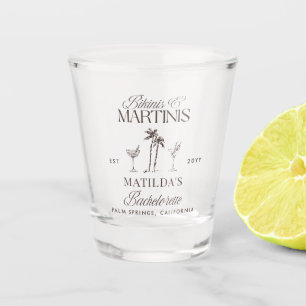 Bikinis and martinis Elegant vintage bachelorette Shot Glass