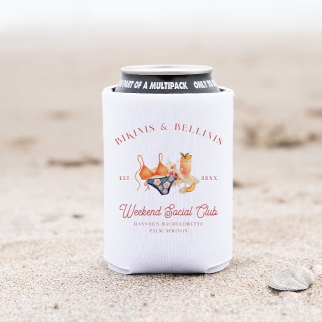 Bikinis & Bellinis Bachelorette Social Club Can Cooler (Creator Uploaded)