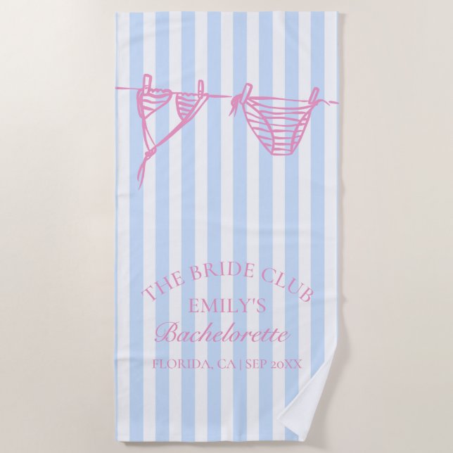 Bikinis Coastal Bachelorette Weekend Beach Towel (Front)