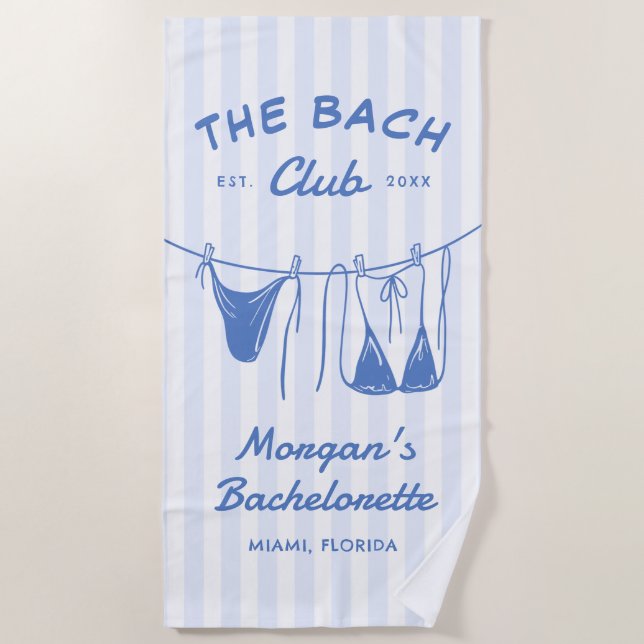 Bikinis Coastal Bachelorette Weekend Beach Towel (Front)