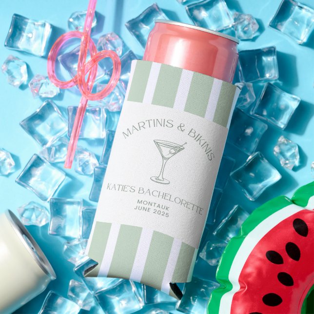 Bikinis & Martinis Bachelorette Seltzer Can Cooler (In Situ Summer)