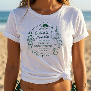 Bikinis & Martinis Beach Bachelorette Party Custom T-Shirt